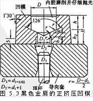  
图5.3黑色金肩的正挤压凹模
